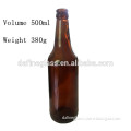 600ml big size amber color glass beer bottle with crown cap